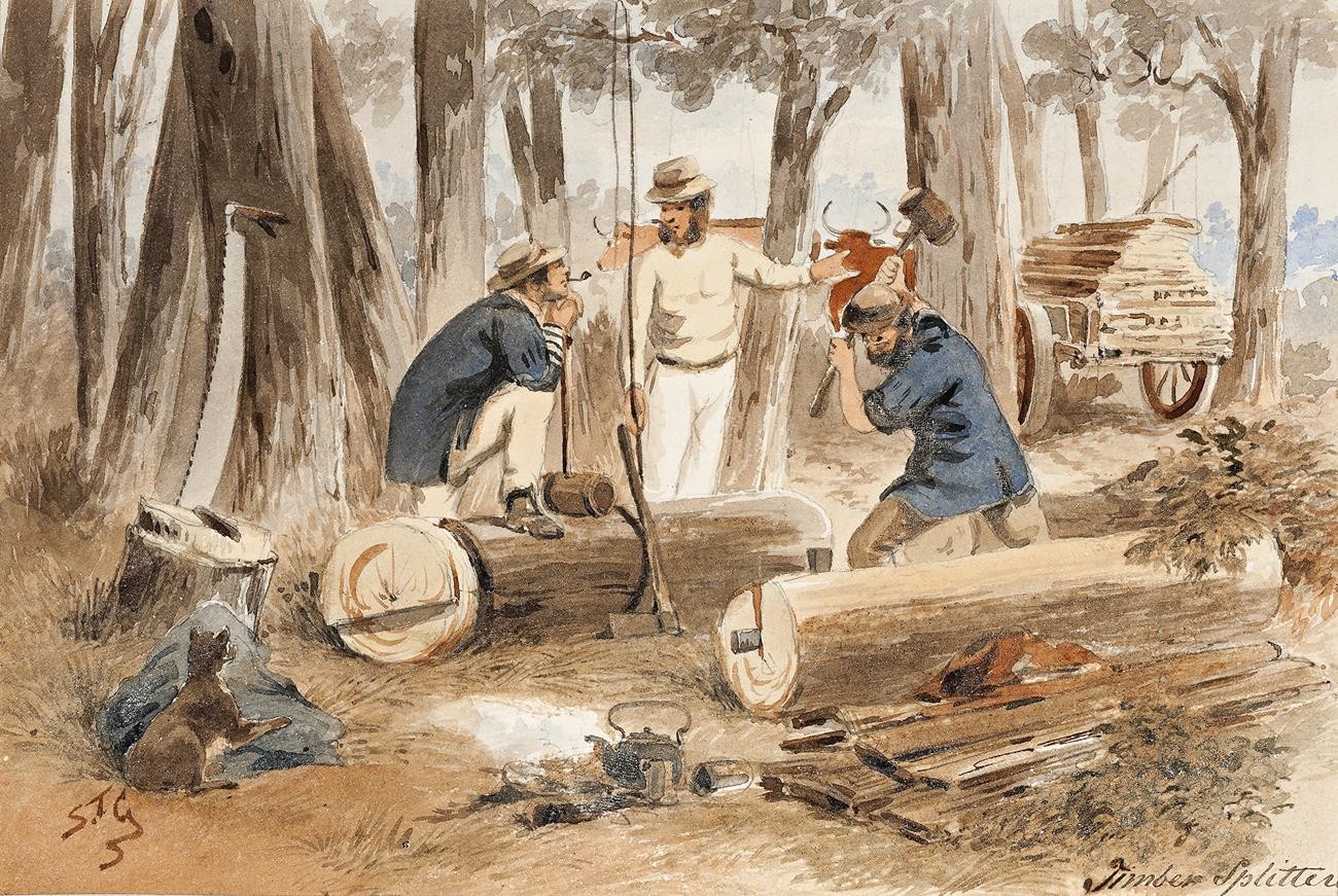 TIMBER SPLITTERS, 1865 Deutscher and Hackett
